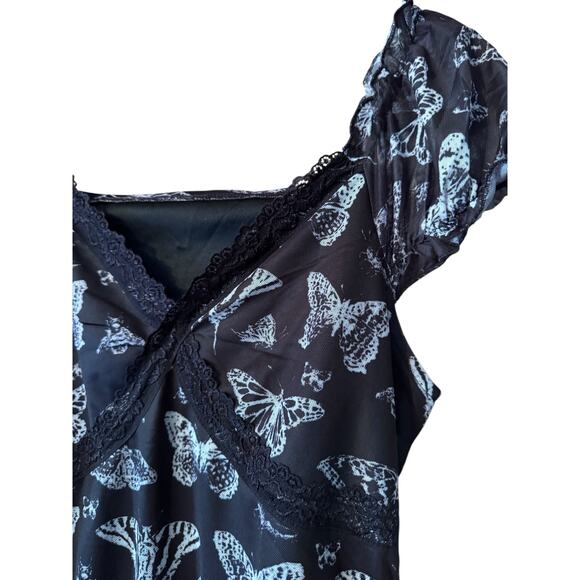 Kelsey Wilson Studio Fairycore Butterfly Print Drawstring Ruched Dress M NWT - Picture 4 of 9